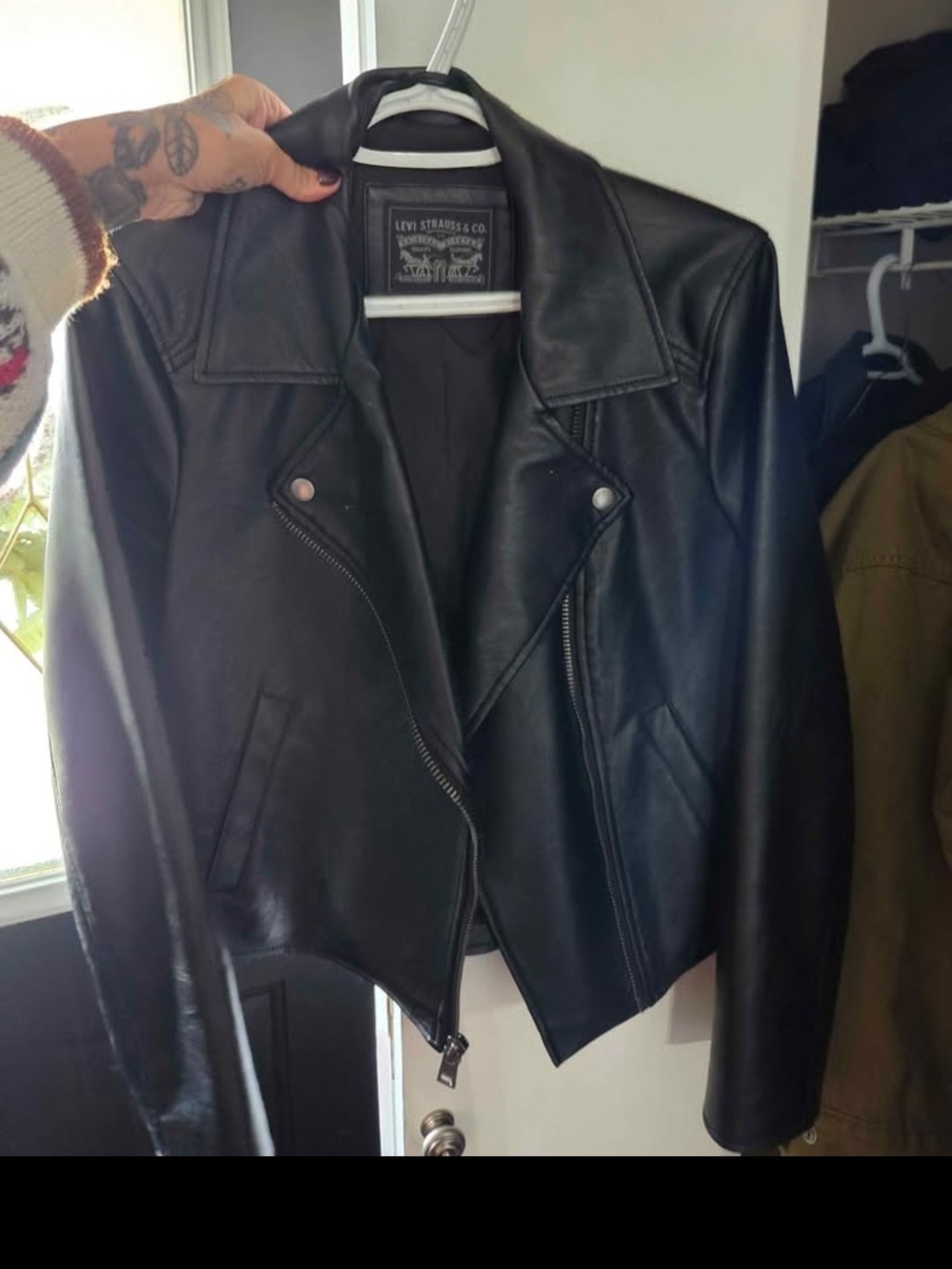 Levi's Black Leather Moto-Style Jacket